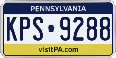 PA license plate KPS9288