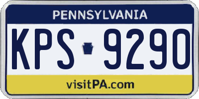 PA license plate KPS9290