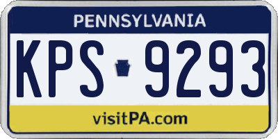 PA license plate KPS9293