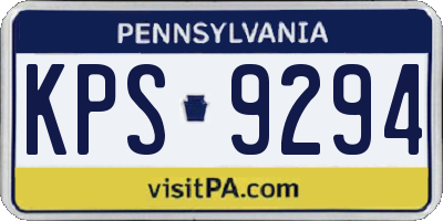 PA license plate KPS9294