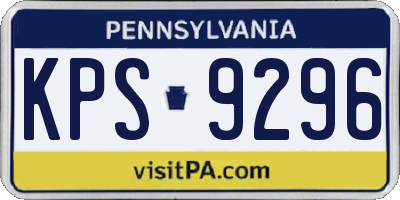 PA license plate KPS9296