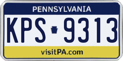 PA license plate KPS9313