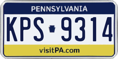 PA license plate KPS9314