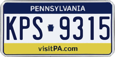 PA license plate KPS9315