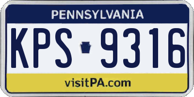 PA license plate KPS9316