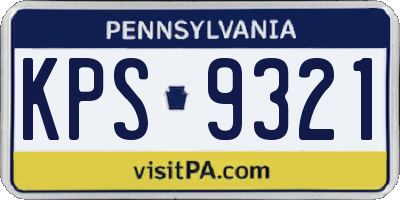 PA license plate KPS9321