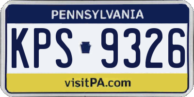 PA license plate KPS9326