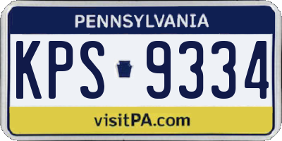 PA license plate KPS9334