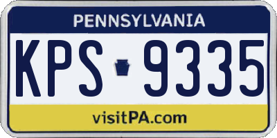 PA license plate KPS9335