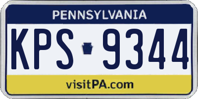 PA license plate KPS9344