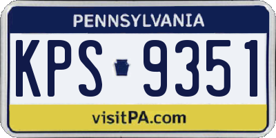 PA license plate KPS9351