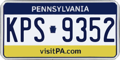 PA license plate KPS9352