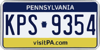 PA license plate KPS9354