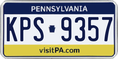 PA license plate KPS9357