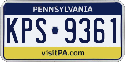 PA license plate KPS9361