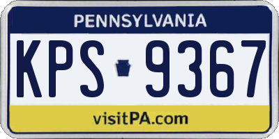 PA license plate KPS9367