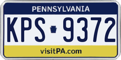 PA license plate KPS9372