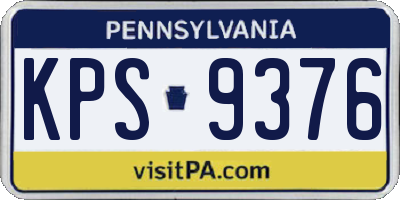 PA license plate KPS9376