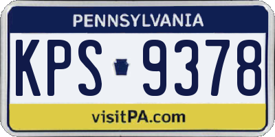 PA license plate KPS9378