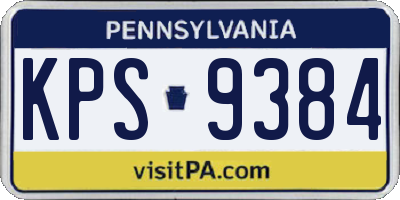 PA license plate KPS9384