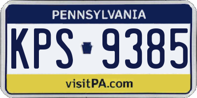 PA license plate KPS9385