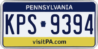 PA license plate KPS9394