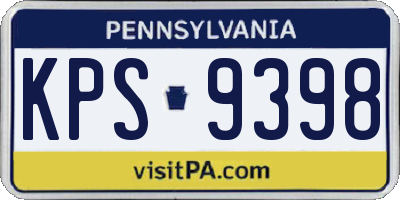 PA license plate KPS9398