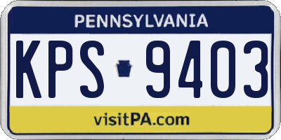 PA license plate KPS9403