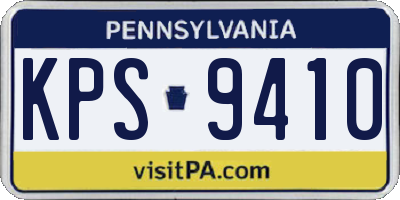 PA license plate KPS9410