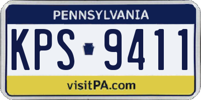 PA license plate KPS9411