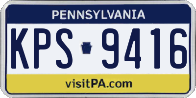 PA license plate KPS9416