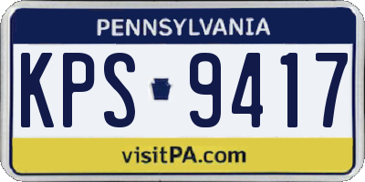 PA license plate KPS9417