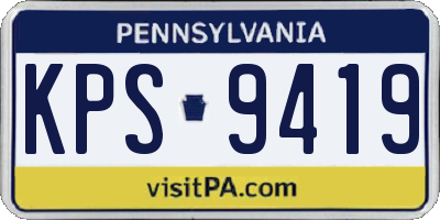 PA license plate KPS9419
