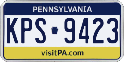 PA license plate KPS9423