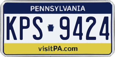 PA license plate KPS9424