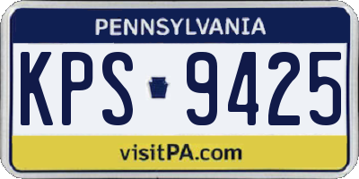 PA license plate KPS9425