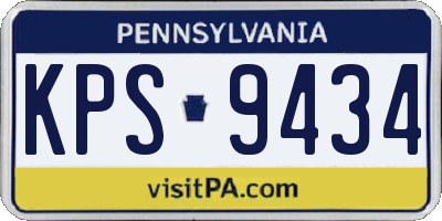 PA license plate KPS9434