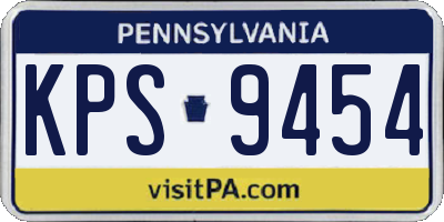 PA license plate KPS9454