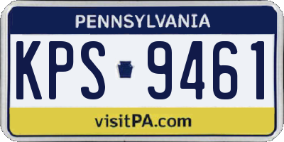 PA license plate KPS9461