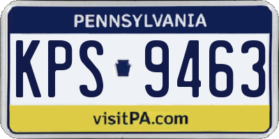 PA license plate KPS9463