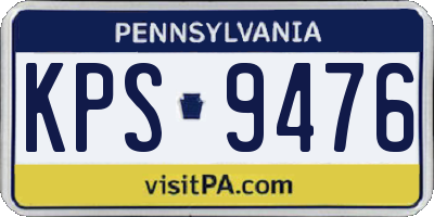 PA license plate KPS9476