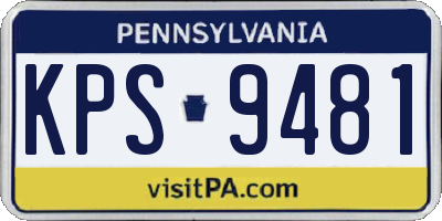 PA license plate KPS9481