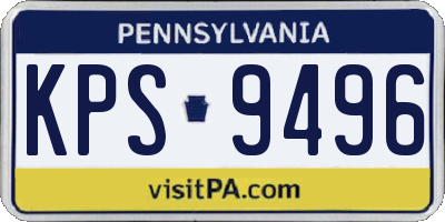 PA license plate KPS9496