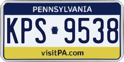 PA license plate KPS9538