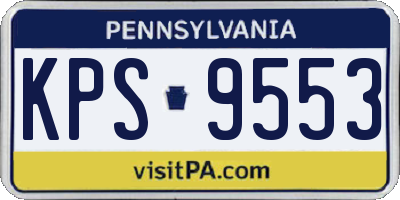 PA license plate KPS9553