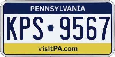 PA license plate KPS9567