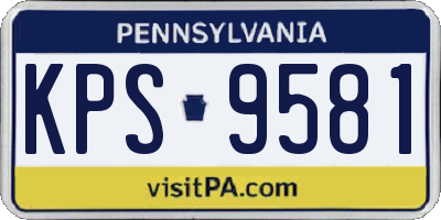 PA license plate KPS9581