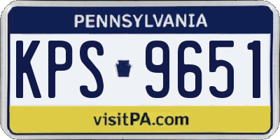 PA license plate KPS9651