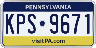 PA license plate KPS9671