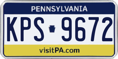 PA license plate KPS9672